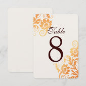 Cartes de numéros de table personnalisables ombrée (Devant / Derrière)
