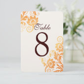 Cartes de numéros de table personnalisables ombrée (Debout devant)