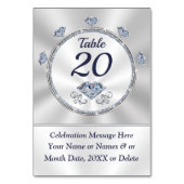 Cartes de numéros de table pour anniversaire, anni (Dos)