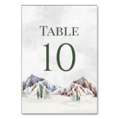 Cartes de numéros de table pour mariage montagnard (Dos)