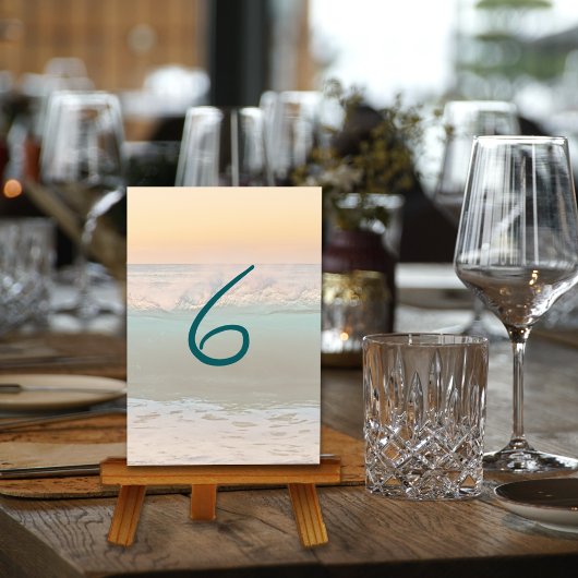 Cartes de numéros de table pour réception Océan Le