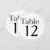 Cartes de numéros de table rondes à impression élé (Devant / Derrière)