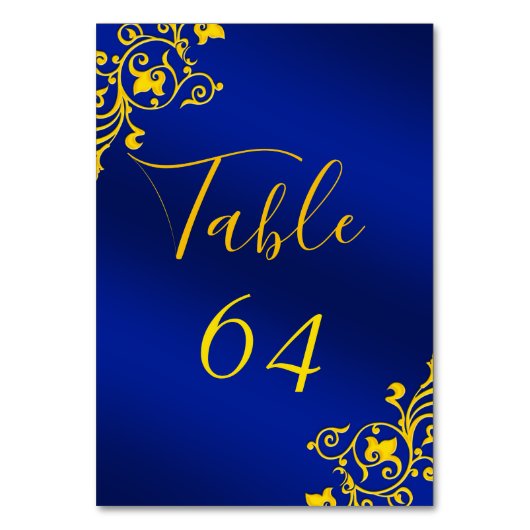 Cartes de numéros de table Royal Blue and Gold (Par défaut)