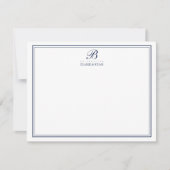 Cartes de papeterie à monogramme de mariage Navy S (Devant)