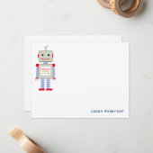 Cartes de papeterie "Bonjour" de robot (Devant/Arrière en situation)