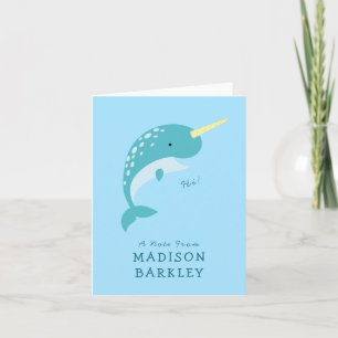 Cartes de papeterie de la gare de baleine mignonne