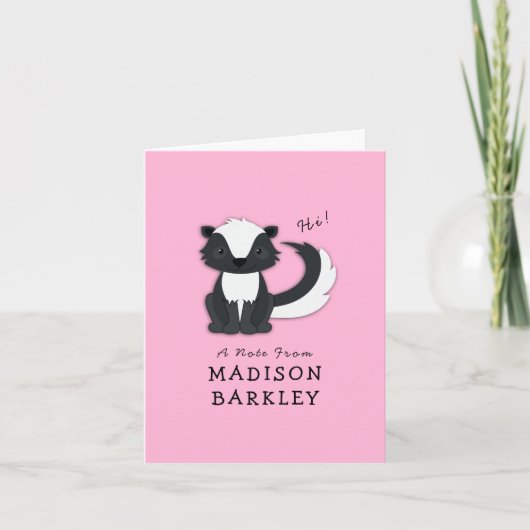 Cartes de papeterie illustrées de bébé moufette mi (Devant)