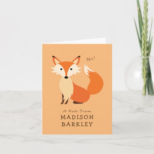 Cartes de papeterie mignonnes d'animaux de la forê (Devant)