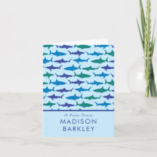 Cartes de papeterie mignonnes pour enfants Requins