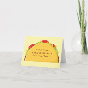 Cartes de papeterie pour enfants Taco Cute