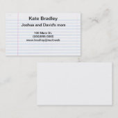 Cartes de papier de contact de "carnet" (Devant / Derrière)