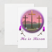 Cartes de Pâques Christ ressuscité (Devant / Derrière)