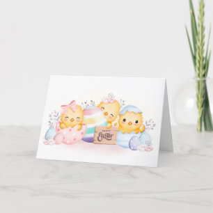 Cartes de Pâques Cute Chicks Oeufs Drôle Carte de 