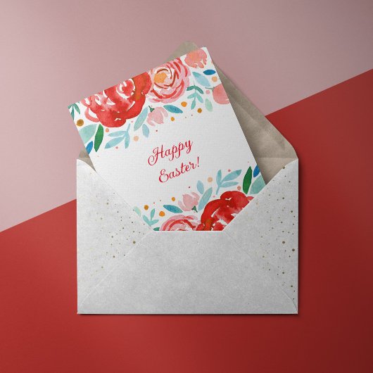 Cartes de Pâques roses aquarelles