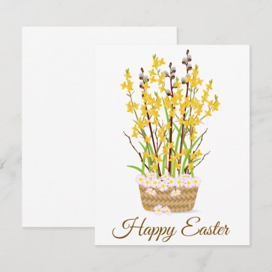 CARTES DE PÂQUES SIMPLE CUTE HAPPY (Devant / Derrière)