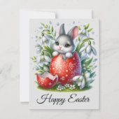 CARTES DE PÂQUES SIMPLE CUTE HAPPY (Devant)