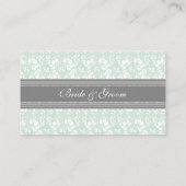 Cartes de paramètres de table Mint Mariage damassé (Dos)