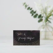 Cartes de parties scintillant en faux or noir glam (Debout devant)