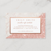 Cartes de Parties scintillant en marbre doré Rose (Dos)