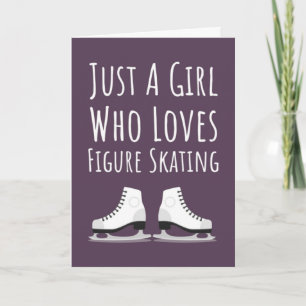 Cartes de patinage artistique rose mignonnes pour