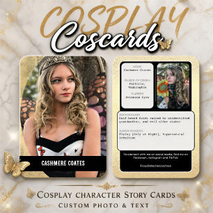 Cartes de personnage à effet métallisé pour cospla