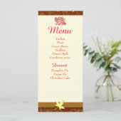 Cartes de personne de menu de thanksgiving (Debout devant)