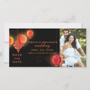 Cartes de Photo de Mariage de Lanternes de Soirée 