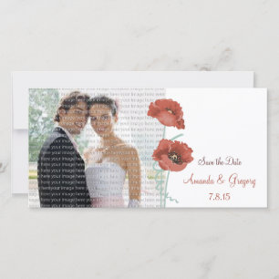 Cartes de Photo de Mariage de Pivoines Rouges pour