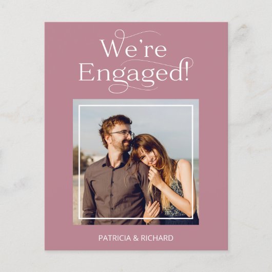 Cartes de photos d'annonce de fiançailles de budge (Devant)