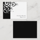 Cartes de place à balayage inverse noir et blanc,  (Devant / Derrière)