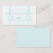 Cartes de Place Aqua Subtle Mariage damassé (Devant / Derrière)
