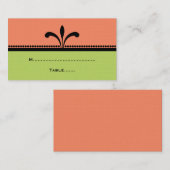 Cartes de Place Art Déco Orange/Vert (Devant / Derrière)