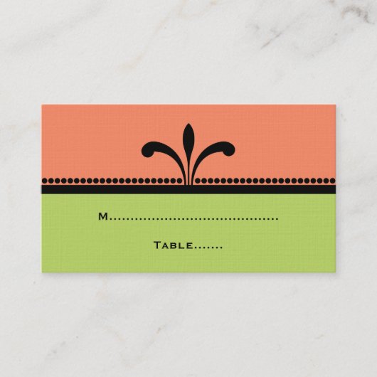 Cartes de Place Art Déco Orange/Vert (Devant)