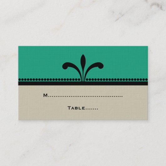 Cartes de Place Art Déco Vert/Beige (Devant)