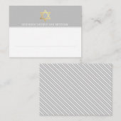 CARTES DE PLACE Bar Mitzvah étoile d'or de david g (Devant / Derrière)