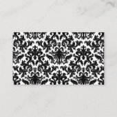 Cartes de place Black, White, Purple Damask Hearts (Dos)