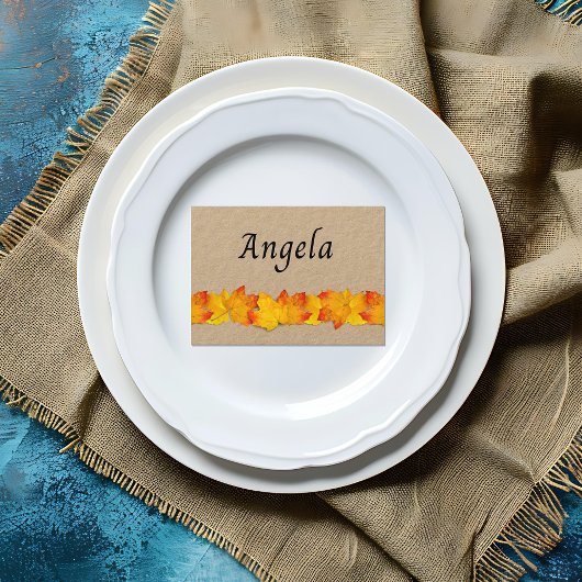 Cartes de place blanches Feuilles tombées