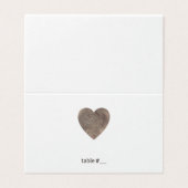 Cartes de place coeur en bois rustique - plié (Outside Unfolded)