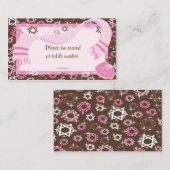 Cartes de place de la table de Bat mitzvah rose et (Devant / Derrière)