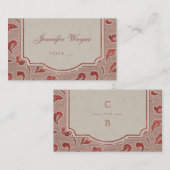 Cartes de place de mariage campagnard de dentelle  (Devant / Derrière)