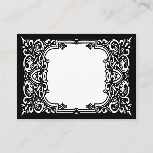 Cartes de place de nom noir et blanc (Devant)