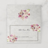 Cartes de place de table pliée en marbre gris blan (Extérieur déplié)