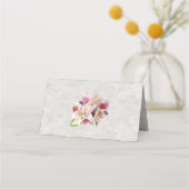 Cartes de place de table pliée en marbre gris blan (Dos)