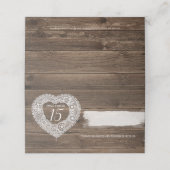 Cartes de place du mariage de coeur de dentelle ru (Extérieur déplié)