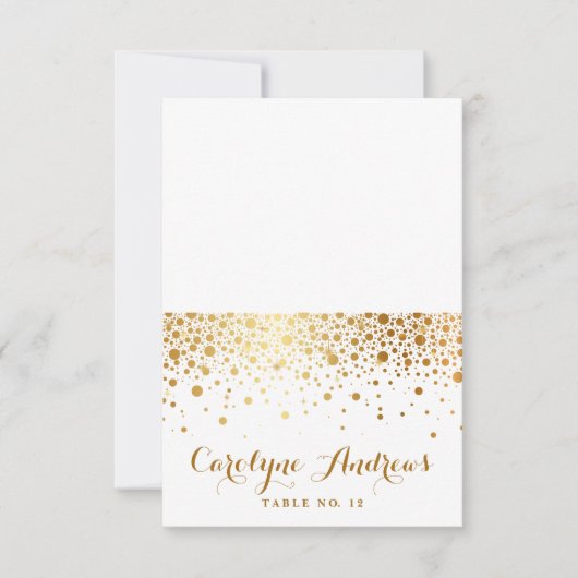 Cartes de place élégantes en points de confettis e (Devant)