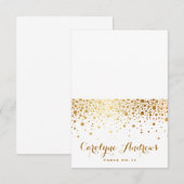 Cartes de place élégantes en points de confettis e (Devant / Derrière)