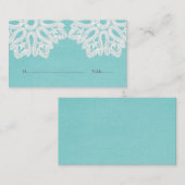 Cartes de place en dentelle turquoise (Devant / Derrière)