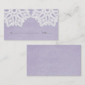 Cartes de place en dentelle violette élégante (Devant / Derrière)
