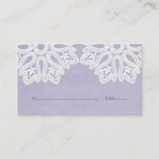 Cartes de place en dentelle violette élégante (Devant)