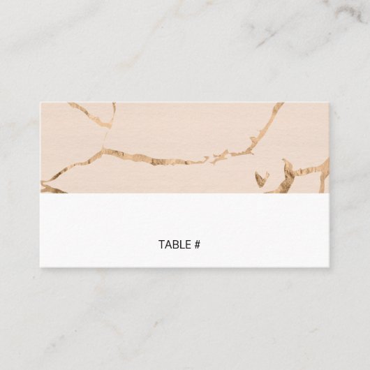 Cartes de place en marbre rose et or - plat (Devant)